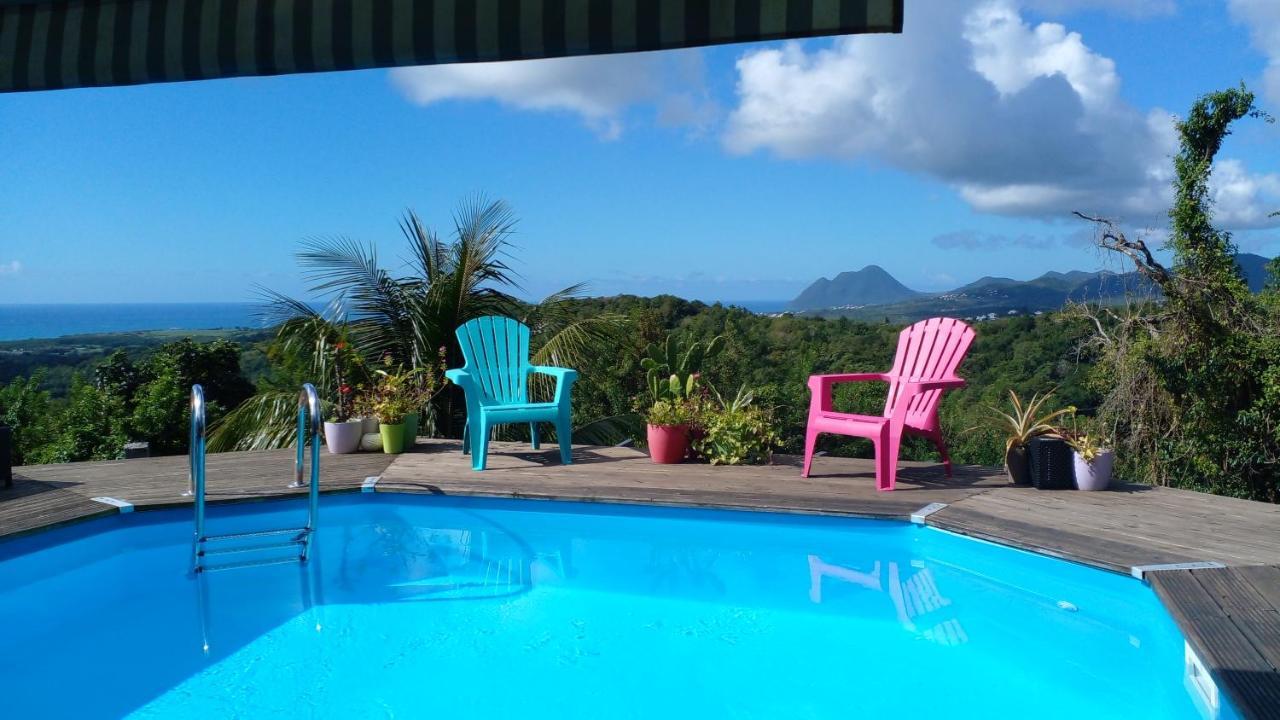 Chambre Chez L'Habitant Avec Piscine Privative Et Vue Panoramique Sur La Mer Des Caraibes Desmarinieres Exterior photo